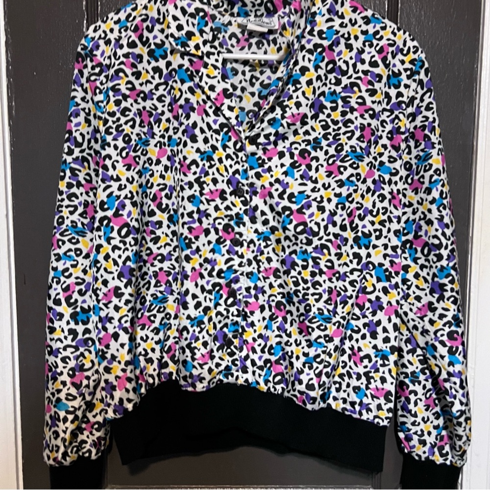 Multicolor Leopard Print Bomber Jacket - image 2